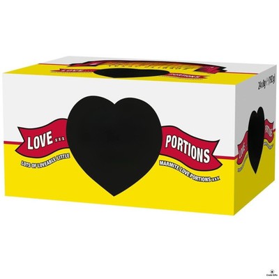 Hefeextrakt Konvolut mit Marmite Love Portionen Aufstrich 24 x 8g Box Packung