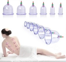 12 Cups set Medical Chinese Vacuum Cupping Body Massage Therapy Healthy Suction