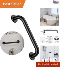 Elegant 12-Inch Stainless Steel Shower Grab Bar - Oil Rubbed Black Finish