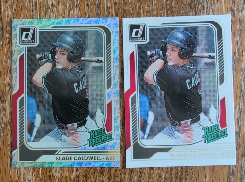 2026 Panini Donruss Rocket Ship Parallel And Base Slade Caldwell Rated Prospect