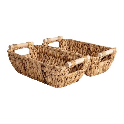 StorageWorks HandWoven Small Wicker Baskets, Water Hyacinth Storage Baskets w...
