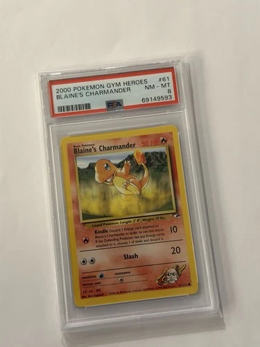 Pokemon TCG 61/132 Blaine's Charmander 2000 Pokemon Gym Heroes PSA 9