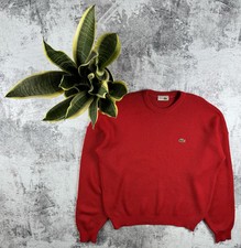 Vintage Chemise Lacoste 5 Pure Laine Wool France Acrylic Red Sweater Pullover