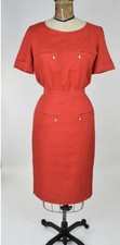 Valentino Miss V red dress linen vintage 80s