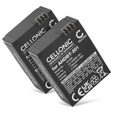 2x Akku für GoPro Hero 3plus Hero 3 Silver (1180mAh) Ersatzakku