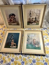 Vintage Hummel Prints Framed Set 4 12 X 10 Sister Maria Innocentia Hummel Art