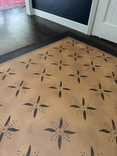 Hand Painted Floor Cloth, size 3’x5’ Wipeable Floorcloth Area Rug. So Durable