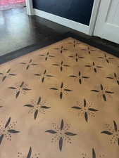 Hand Painted Floor Cloth, size 30”x6’ Wipeable Floorcloth Area Rug. So Durable