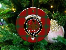 Darroch Clan Scottish Tartan Crest Ceramic Ornament