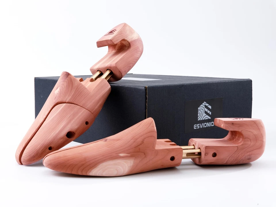 Herren Zedernholz Schuhspanner,Rote Zedernholz Schuhdehner mit Doppelschläuch... - Bild 3 von 4