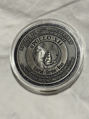 NASA Apollo 12 40th Anniversary Coin/Medallion Contains SPACE FLOWN Material