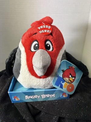 Angry Birds Rio Red, Black And Grey Boy Bird 9  To Crest New W Tags No Sound