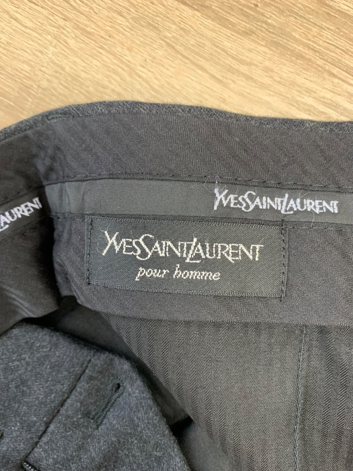 Yves Saint Laurent YSL Black Wool Pleated Trouser Dress Pants Size 50 thumbnail 12