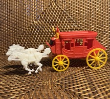 Vintage Cowboys Indians Red Stagecoach and Horse 7" Long