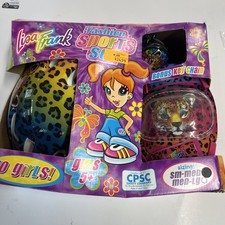 Vintage Lisa Frank Fashion Sports Helmet Pads Rollerblade Bike Skate Rainbow NEW