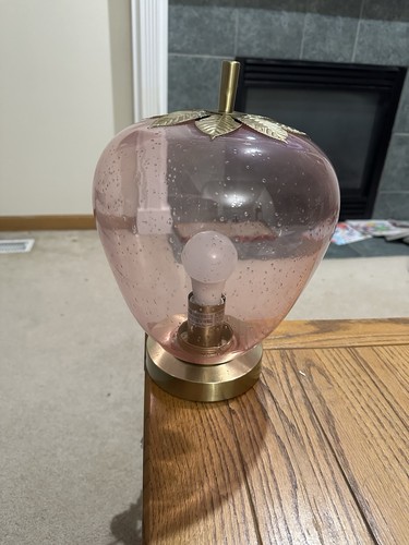 NWT Novogratz Glass Strawberry Lamp - Foto 1 di 4