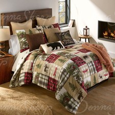CEDAR LODGE RUSTIC PRIMITIVE LODGE CABIN COMFORTER COLLECTION