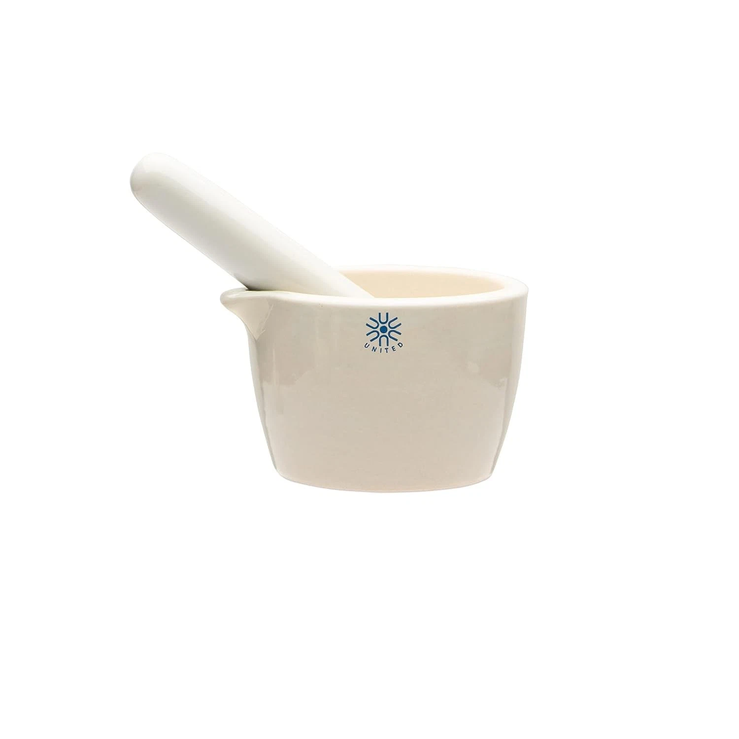 United Scientific™ Ceramic Mortar and Pestle Set - 70mL Capacity, 2.75" Diame...