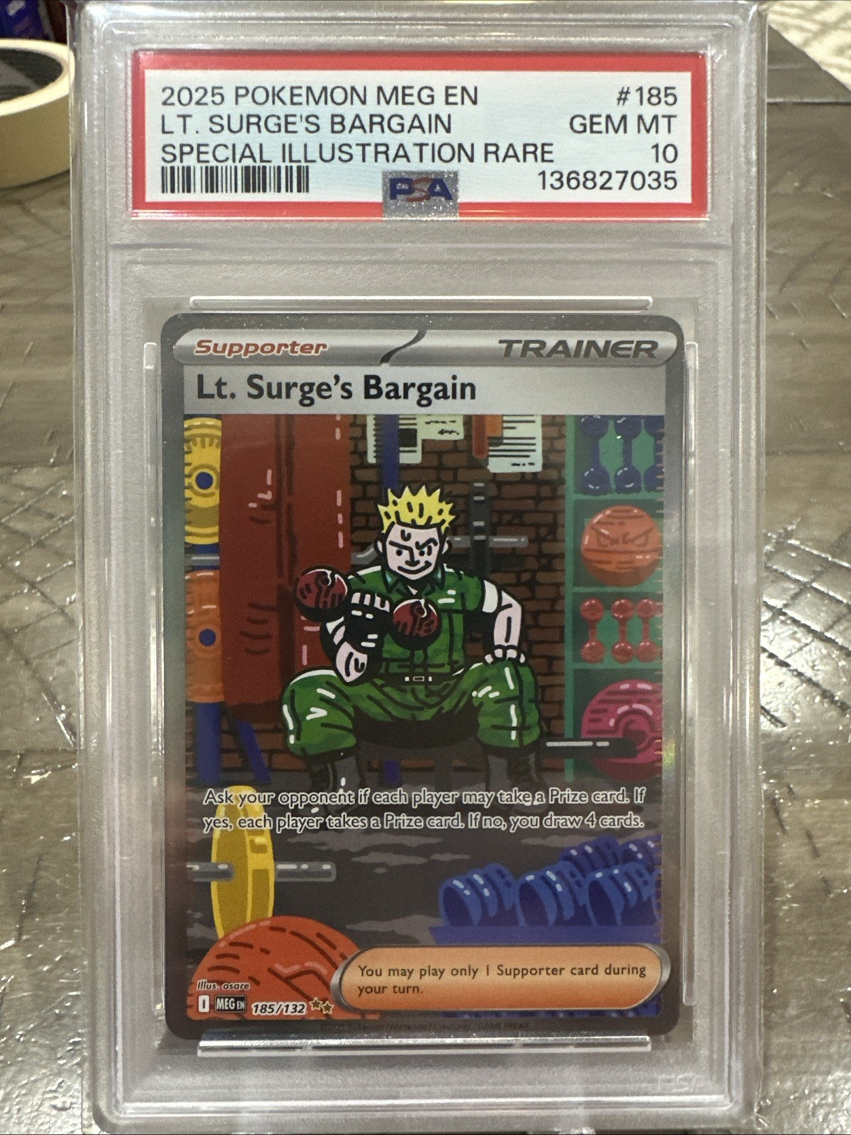 Pokemon Lt. Surge's Bargain Mega Evolution 185/132 PSA 10