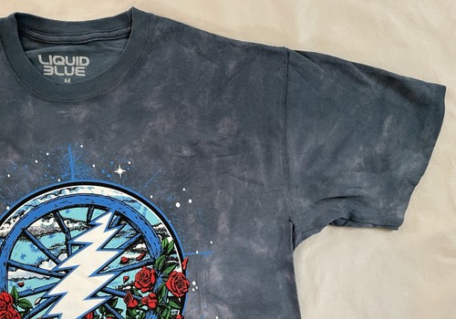 Grateful Dead Liquid Blue T Shirt Skull Short Sleeve M - Picture 11 of 17