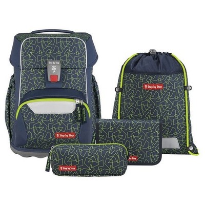 STEP BY STEP BASIC SCHULRANZEN RANZEN SET - GREEN GEOMETRIC NEU