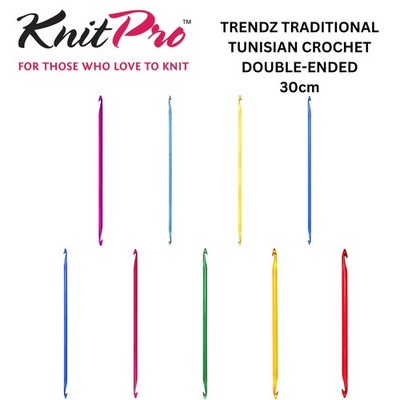 Trendz: Double-Ended Traditional Tunisian Hook Sewing Craft Tool Hobby Knitter