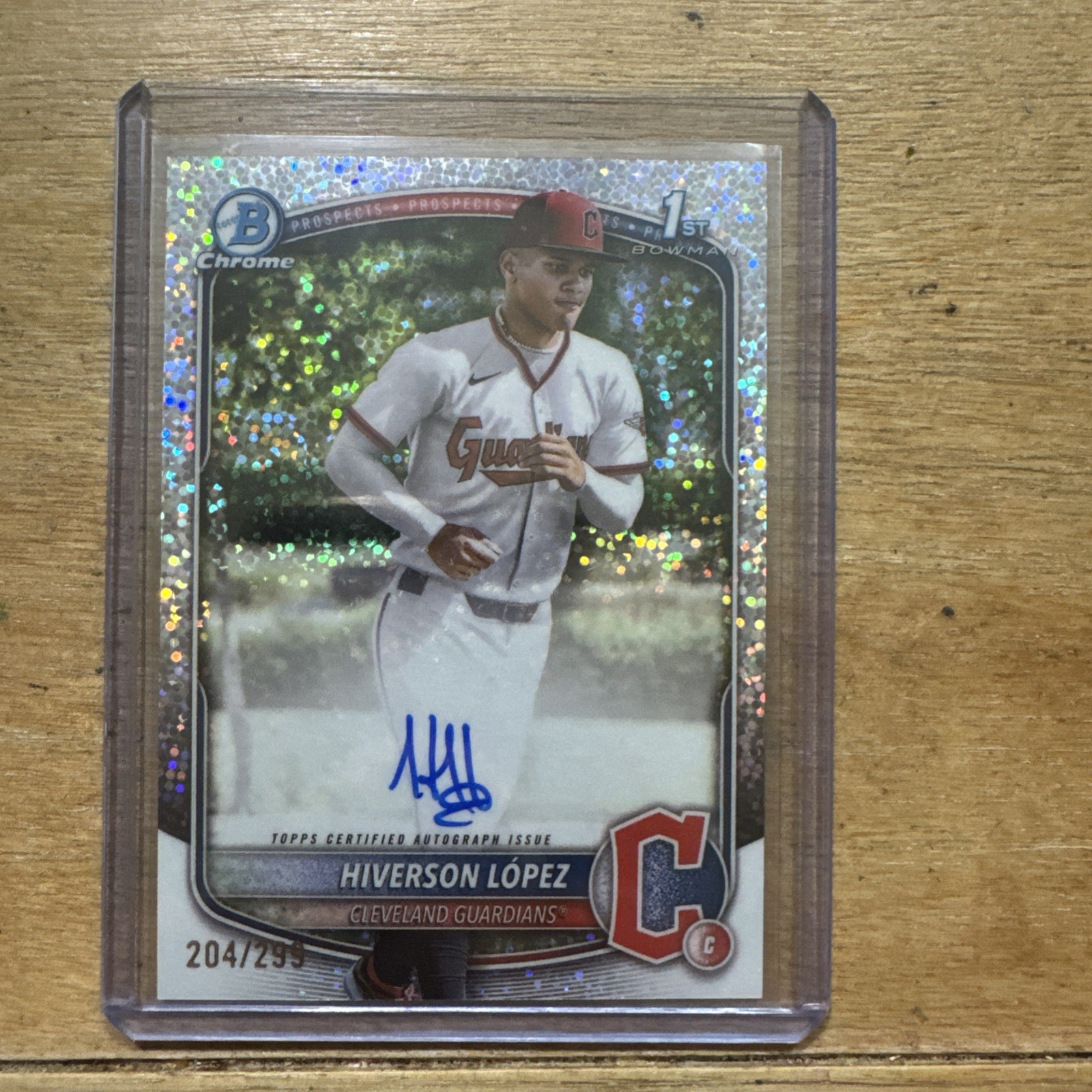 2025 Bowman Chrome 1st Hiverson Lopez Speckle Auto /299 Guardians