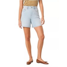 NWT SPANX Pull-On Denim Short 7  Inseam in Turner Wash Women  s Sz Small Stretchy