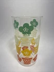 Vintage Retro Flowerpot Drinking Glass Anchor Hocking Green Yellow Orange