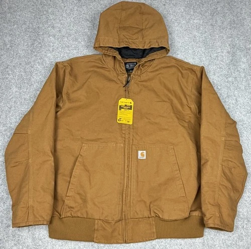 NWT Carhartt J130 Jacket Mens 3XL Brown Canvas Loose Fit Insulated Quilted Work - product listing photo