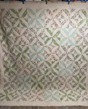 Vintage Inspired Scrappy Square Patchwork Quilt 90x84 queen #661