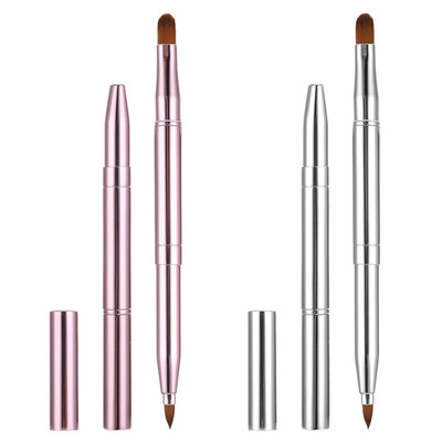 2 Pack Retractable Lip Brush for Lipstick, Double-Ended Lip Makeup Brushes Retra
