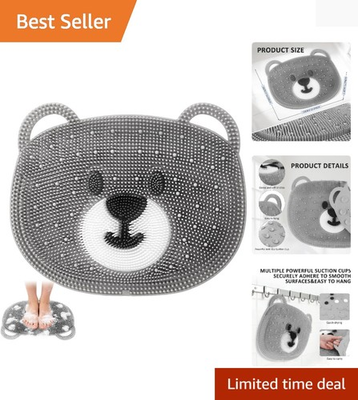 #ad Deep Cleaning Silicone Foot Scrubber with Drainage Channels 12.6x10.2 Grey $40.80