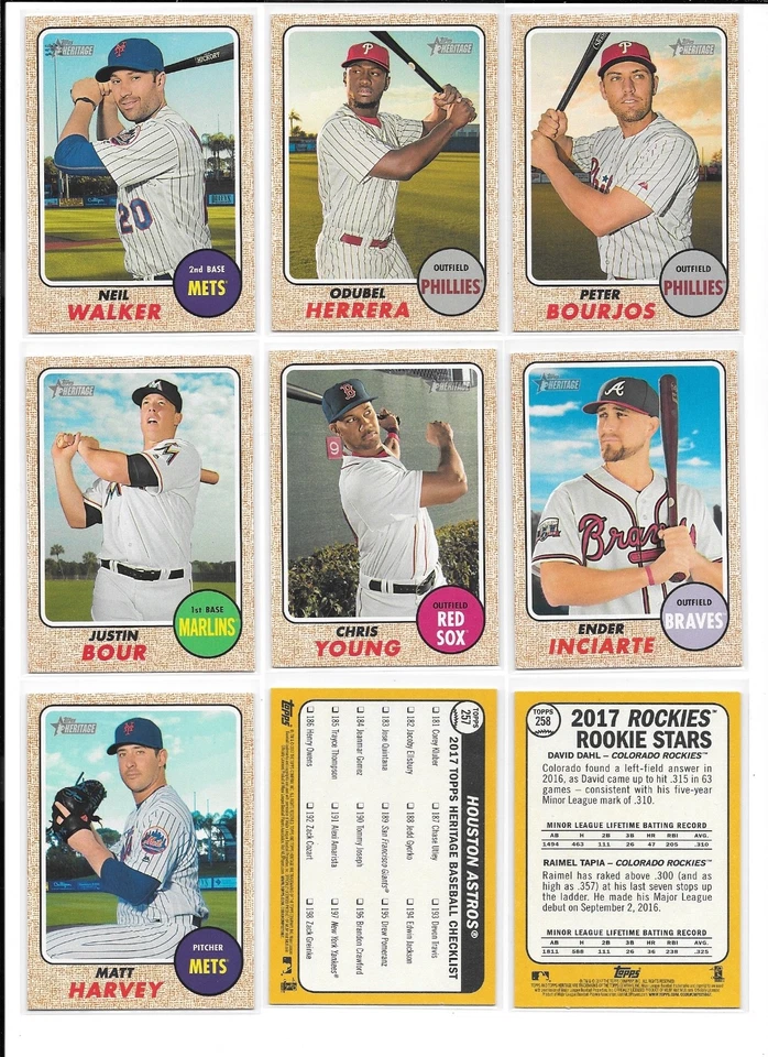 2017 Topps Heritage Baseball Trading Cards / Choose #s 201 - 400 + insert / mb53 - Image 4 of 4
