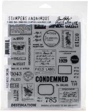 Tim Holtz Cling Stamps 7"X8.5"-Field Notes