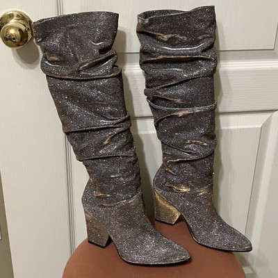 Stuart Weitzman Boots SMASHING Pyrite Nocturne GOLD / SILVER Metallic 6.5M