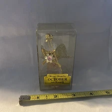 Roman, Inc.  Angel Ornament Rose Quartz October Birthday Angel Figurine #44190