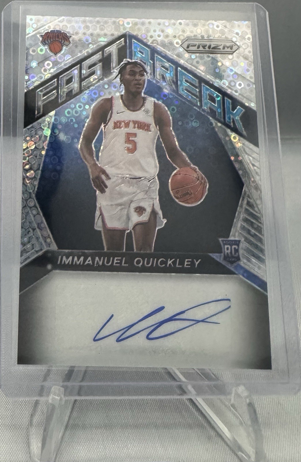Immanuel Quickley 2020 Panini Prizm Fast Break Disco Rookie Auto #FRIQK