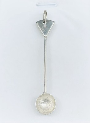 Vintage 925 Sterling Silber kleiner Salz Zucker kleiner Tafel Löffel Anhänger Charm