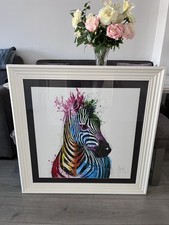 Patrice Murciano Zebra Framed liquid Art 90cm X 90cm 2015
