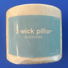 3 Wick TARGET Brand Unscented Pillar Candle 6" x 5" NEW OLD STOCK 2002