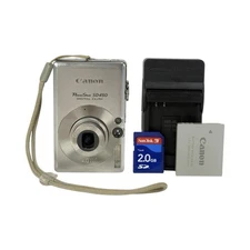 Canon PowerShot ELPH SD450 Silver 5.0MP Digital Camera with 2GB memory & Charger