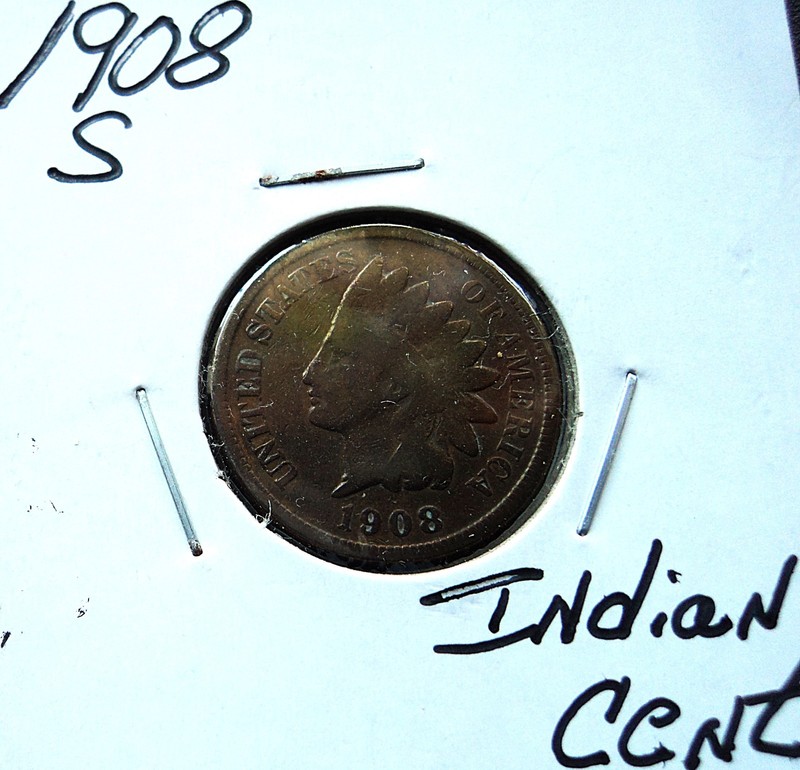 1908-S 1C Indian Head Cent  VG
