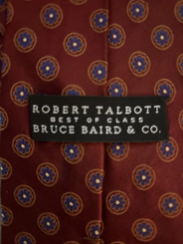 Corbata medallón seda Robert Talbott "Best of Class" Borgoña Foto 3 de 3