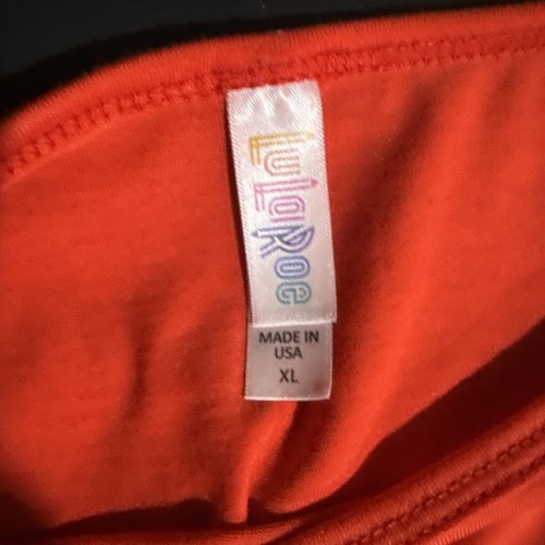 Damenbluse LulaRoe Basic einfarbig rot U-Ausschnitt kurz lässig Ärmel Größe XL - Bild 2 von 2