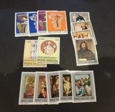 VATICAN CITY 1971 COMMEMORATIVE AIRMAIL STAMP YEAR SET MNH SCOTT #500-514 C55-58