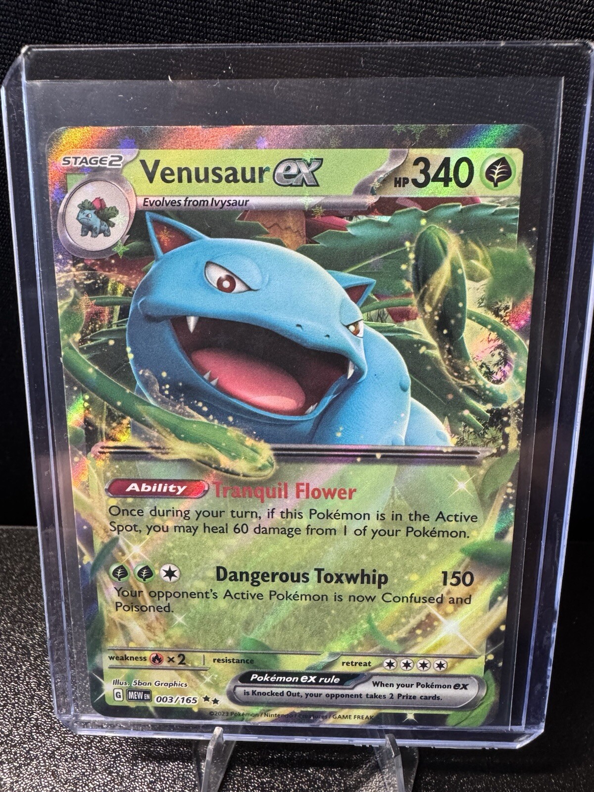 Scarlet & Violet - Pokemon 151 English - Venusaur EX 3/165 - NM W/ Top Loader