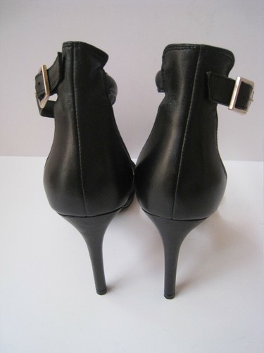KENNETH COLE NEW YORK BROOKE BLACK LEATHER ANKLE STRAP SANDALS 4" HEELS US 9M - Picture 7 of 10