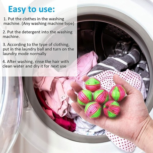 12PCS Reusable Lint Remover Balls for Laundry Dryer Washing Pet Hair Catcher AU - Picture 7 of 12