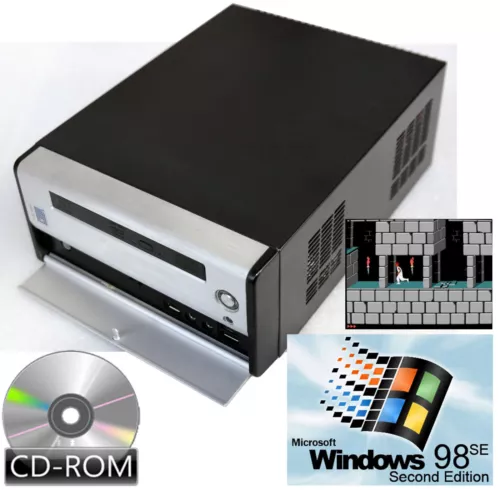 Vintage Computer Cube Carte Son CD-ROM 12V Windows 98SE Pour Old School Games